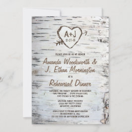 Birch Tree Bark repetitie diner uitnodigingen