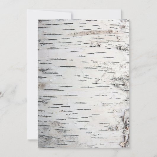 Birch Tree Bark repetitie diner uitnodigingen (Achterkant)