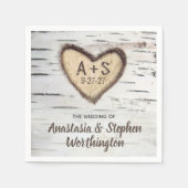 Birch Tree Bark Rustic Country Wedding Napkins Servet (Voorkant)