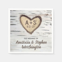Birch Tree Bark Rustic Country Wedding Napkins Servet