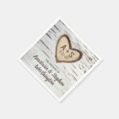 Birch Tree Bark Rustic Country Wedding Napkins Servet (Hoek)