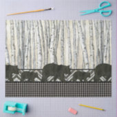 Birch Tree Black Bear Rustic Decoupage Tissuepapier (Craft)