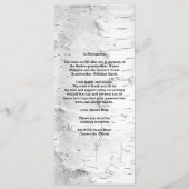Birch Tree Black en White Tall Wedding Programme Programmakaart (Achterkant)