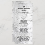 Birch Tree Black en White Tall Wedding Programme Programmakaart (Voorkant / Achterkant)