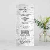 Birch Tree Black en White Tall Wedding Programme Programmakaart (Staand voorkant)