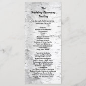 Birch Tree Black en White Tall Wedding Programme Programmakaart (Voorkant)