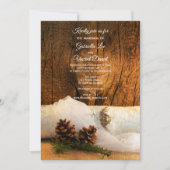 Birch Tree, Bridal Veil en Barn Wood Wedding Kaart (Voorkant)