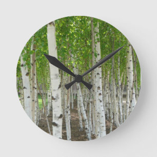Birch Tree Clock Ronde Klok