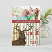 Birch Tree Deer Family-fotokaart (Staand voorkant)