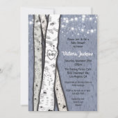 Birch Tree Evening Twinkle Lights Baby shower Kaart (Voorkant)