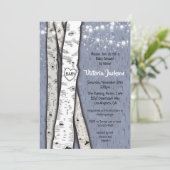 Birch Tree Evening Twinkle Lights Baby shower Kaart (Staand voorkant)
