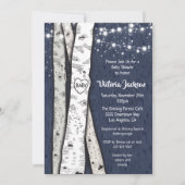 Birch Tree Evening Twinkle Lights Baby shower Kaart (Voorkant)