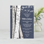 Birch Tree Evening Twinkle Lights Baby shower Kaart (Staand voorkant)