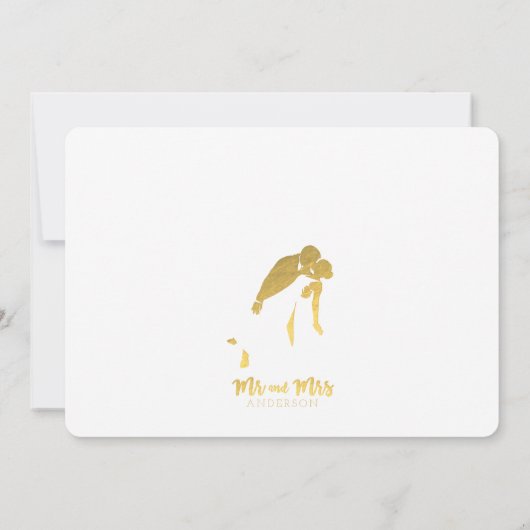 Birch Tree Faux Gold Foil Weddenschap Kaart (Achterkant)