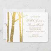 Birch Tree Faux Gold Foil Weddenschap Kaart (Voorkant)