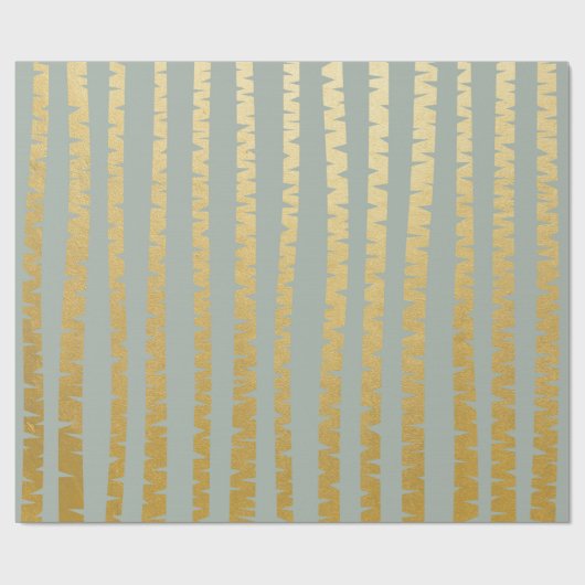 Birch-Tree Gouden Grijze Blauwe Vip Stripes Cadeaupapier (Vlak)