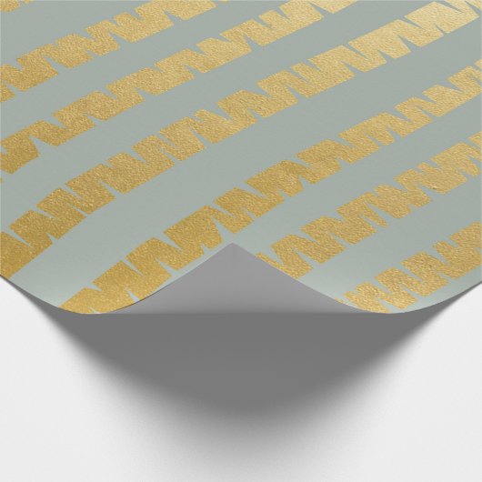 Birch-Tree Gouden Grijze Blauwe Vip Stripes Cadeaupapier (Hoek)