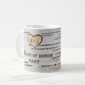Birch tree hartustic bruiloft Matron of Honor Koffiemok (Voorkant links)