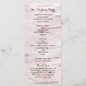 Birch Tree & Heart Rustic Wedding Programma Programmakaart (Achterkant)