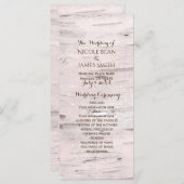 Birch Tree & Heart Rustic Wedding Programma Programmakaart (Voorkant / Achterkant)