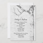 Birch Tree Heart Wedding Invitation Kaart (Voorkant)