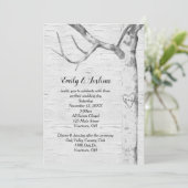Birch Tree Heart Wedding Invitation Kaart (Staand voorkant)