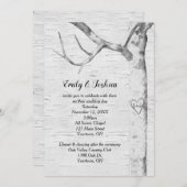 Birch Tree Heart Wedding Invitation Kaart (Voorkant / Achterkant)