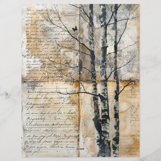 Birch Tree Oud manuscript Briefhoofd (Achterkant)