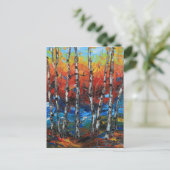 Birch Tree Palette Knife Schilderen Briefkaart (Staand voorkant)