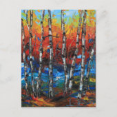 Birch Tree Palette Knife Schilderen Briefkaart (Voorkant)
