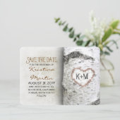 Birch Tree Rustic Bewaar de datumkaarten Save The Date (Staand voorkant)