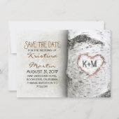 Birch Tree Rustic Bewaar de datumkaarten Save The Date (Voorkant)