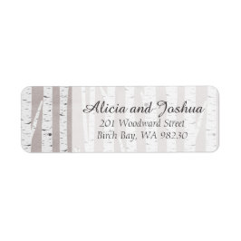 Birch Tree Rustic Natuur Custom Return Adres Etiket