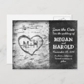Birch Tree Rustic Save the Date briefkaarten (Voorkant / Achterkant)