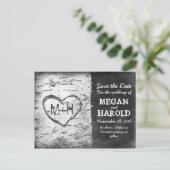 Birch Tree Rustic Save the Date briefkaarten (Staand voorkant)