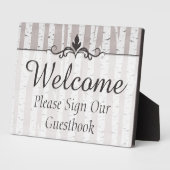 Birch Tree Rustic Wedding Welcome Guestbook Fotoplaat (Zijkant)