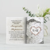 Birch Tree rustieke bruids douche uitnodigingen (Staand voorkant)