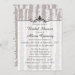 Birch Tree rustieke Natuur bruids doucheuitnodigin Kaart