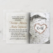 Birch Tree Rustieke repetitie diner Uitnodigingen (Voorkant / Achterkant)