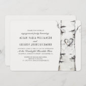 Birch Tree rustieke verlovingsfeest Kaart (Voorkant / Achterkant)