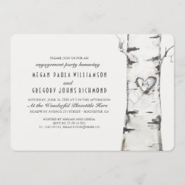 Birch Tree rustieke verlovingsfeest Kaart