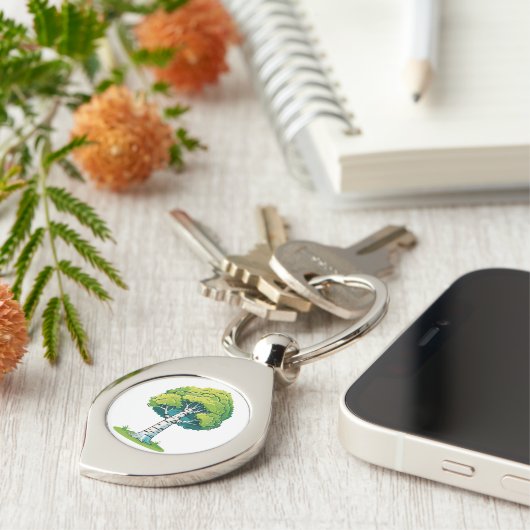 Birch tree sleutelhanger (Zijkant)