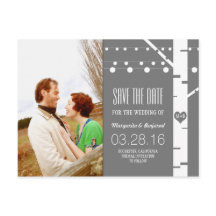 Birch Tree String Lights Foto Sla de datum op