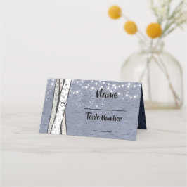 Birch Tree twinkle verlichting avond tafel kaarten Plaatskaartje