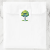 Birch tree vierkante sticker (Tas)