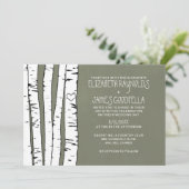 Birch Tree Wedding Invitations Kaart (Staand voorkant)