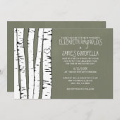 Birch Tree Wedding Invitations Kaart (Voorkant / Achterkant)