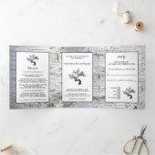 Birch Tree Wedding Suite Drieluik Uitnodiging (Binnen)