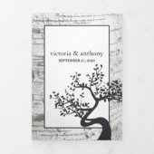 Birch Tree Wedding Suite Drieluik Uitnodiging (Cover)