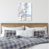 Birch Tree Winter Scene Canvas Afdruk (Insitu (Slaapkamer))